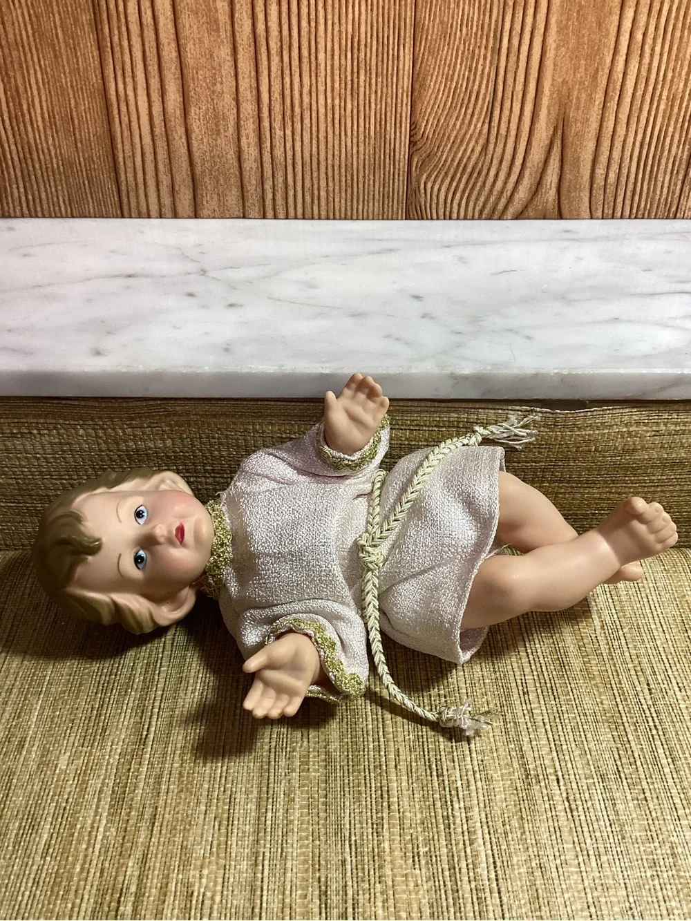 10” Baby Jesus Figurine in white Robe Replacement for Nativity